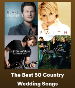 Best 50 Country Wedding Songs